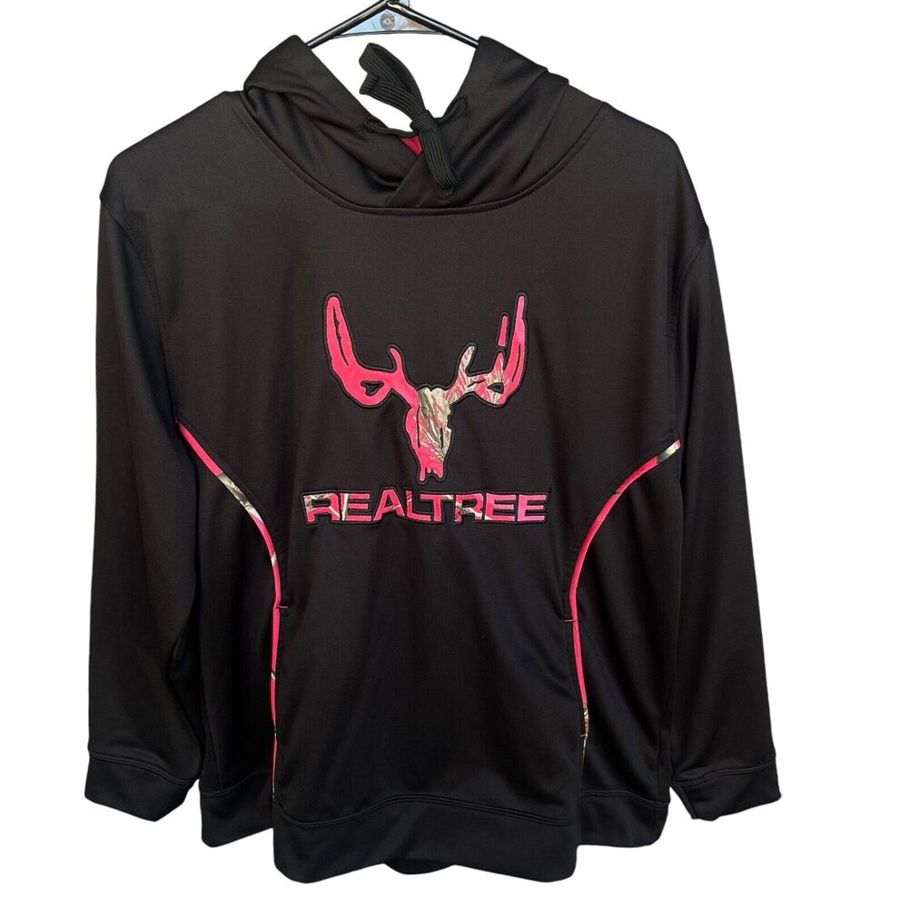 Cottonwood Canyon‎ Realtree Hoodie Womens Large Black Pink Camo Hunting